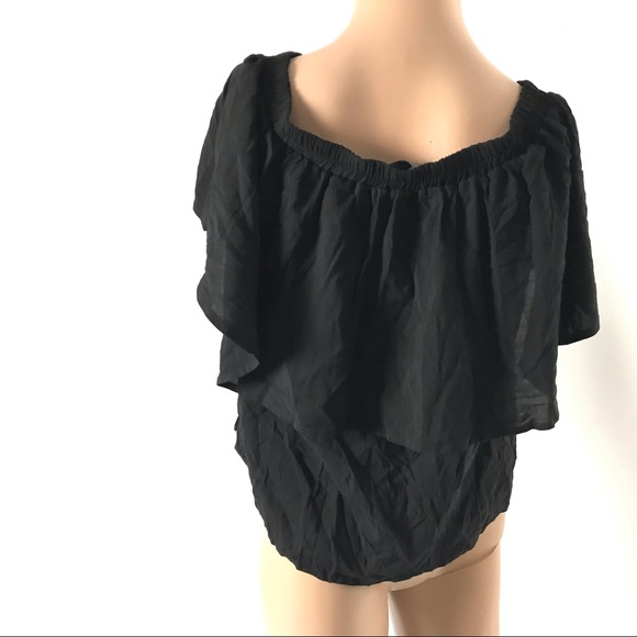 Tysa Women’s Blouse Shirt Size 0 Ruffle Black - Picture 3 of 6